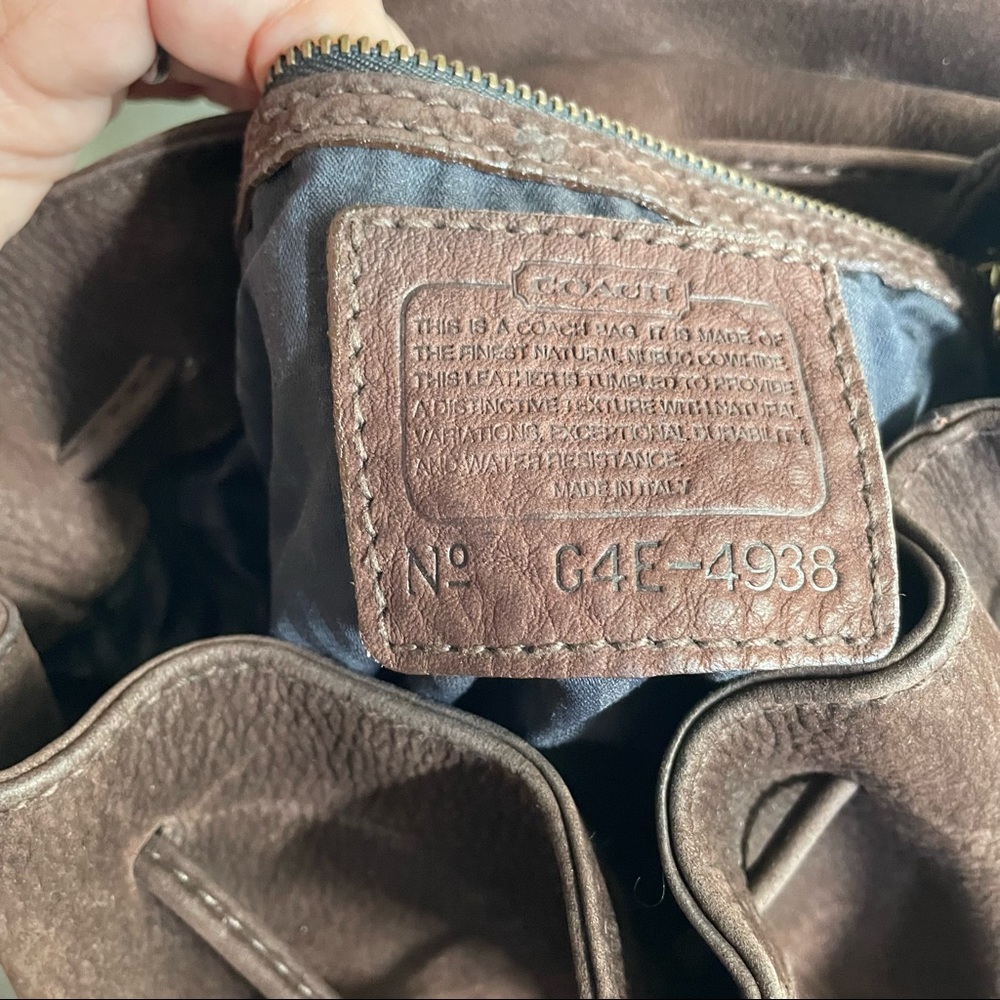 Coach Brown Leather Drawstring Backpack - Picture 4 of 7